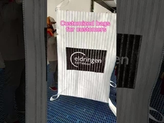 सांस लेने योग्य फायरवुड वेंटिलेटेड मेष FIBC बल्क बैग चार पक्षों पर जाल के साथ बड़ा बैग